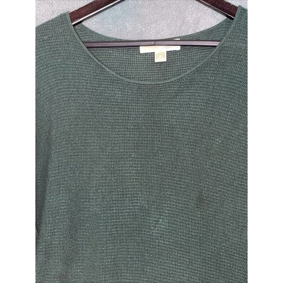Michael Kors Sweater Womens Medium Green Waffle Knit Preppy Minimalist Casual - Picture 9 of 11